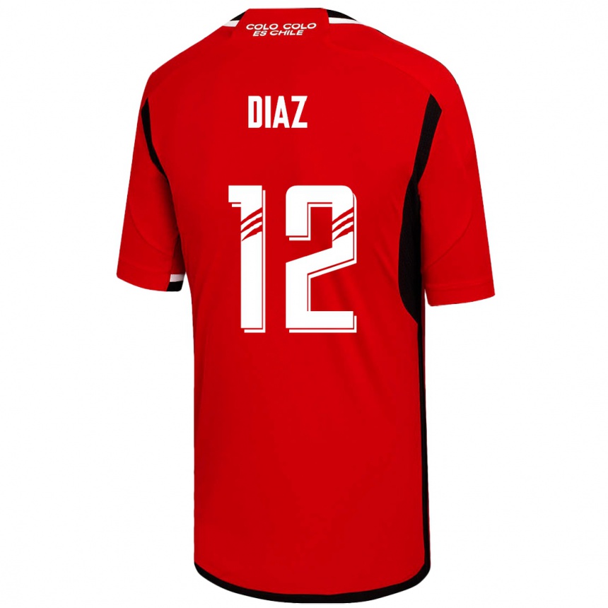 Niño Fútbol Camiseta Javiera Díaz #12 Rojo 2ª Equipación 2023/24