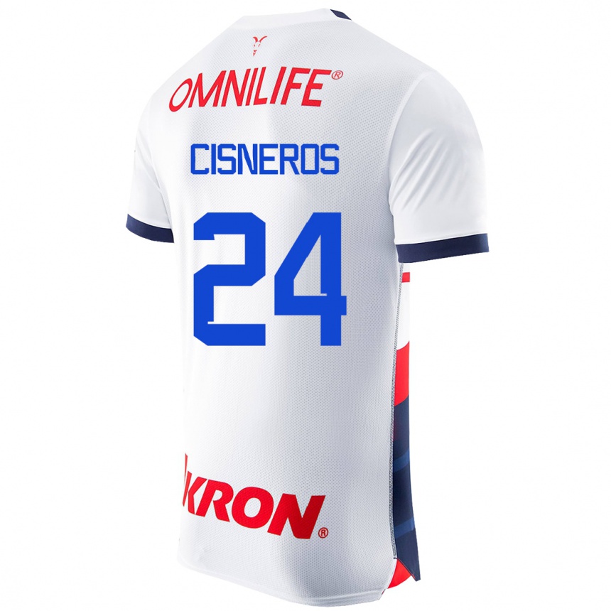 Niño Fútbol Camiseta Carlos Cisneros #24 Blanco 2ª Equipación 2023/24