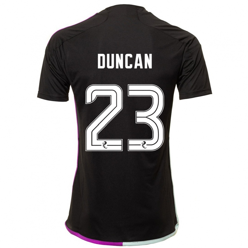 Niño Fútbol Camiseta Ryan Duncan #23 Negro 2ª Equipación 2023/24