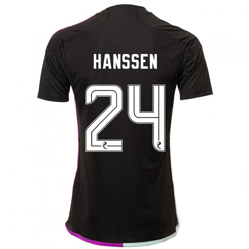 Niño Fútbol Camiseta Nadine Hanssen #24 Negro 2ª Equipación 2023/24