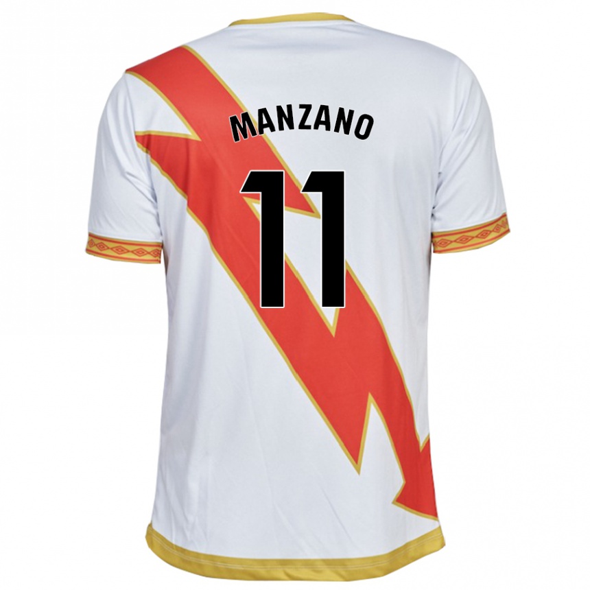 Hombre Fútbol Camiseta Sergio Manzano #11 Blanco 1ª Equipación 2023/24