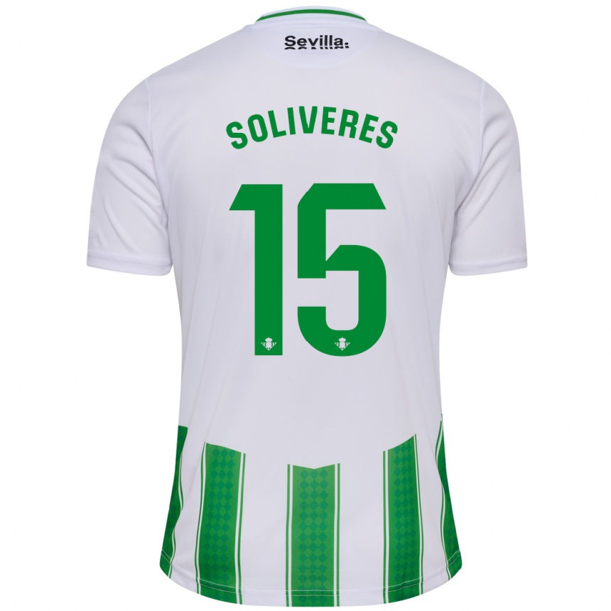 Hombre Fútbol Camiseta Gema Soliveres #15 Blanco 1ª Equipación 2023/24