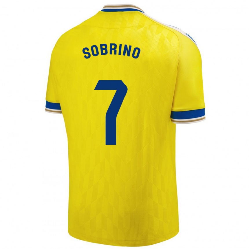 Hombre Fútbol Camiseta Rubén Sobrino #7 Amarillo 1ª Equipación 2023/24