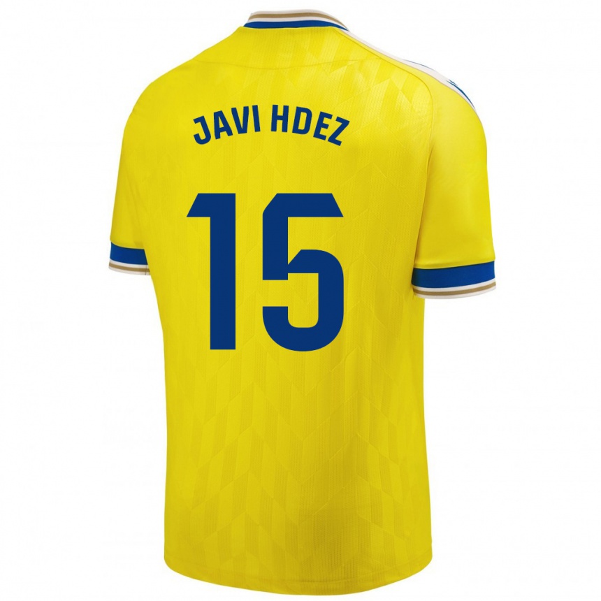 Hombre Fútbol Camiseta Javi Hernández #15 Amarillo 1ª Equipación 2023/24