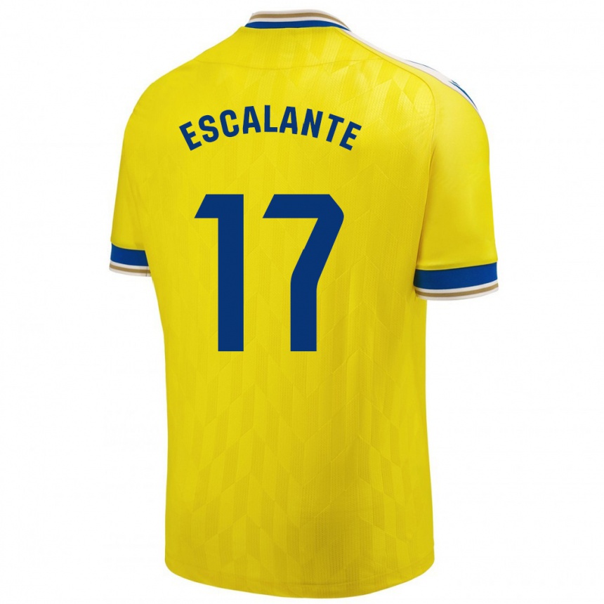 Hombre Fútbol Camiseta Gonzalo Escalante #17 Amarillo 1ª Equipación 2023/24