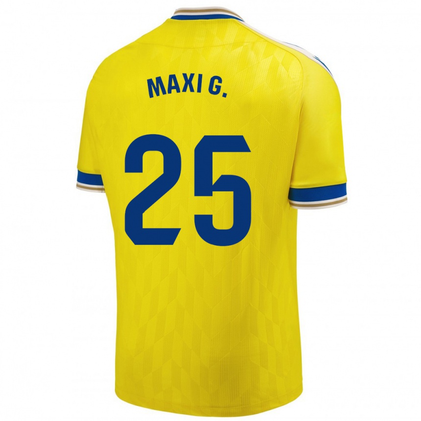 Hombre Fútbol Camiseta Maxi Gomez #25 Amarillo 1ª Equipación 2023/24