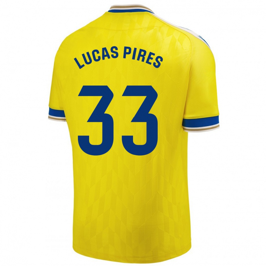 Hombre Fútbol Camiseta Lucas Pires #33 Amarillo 1ª Equipación 2023/24