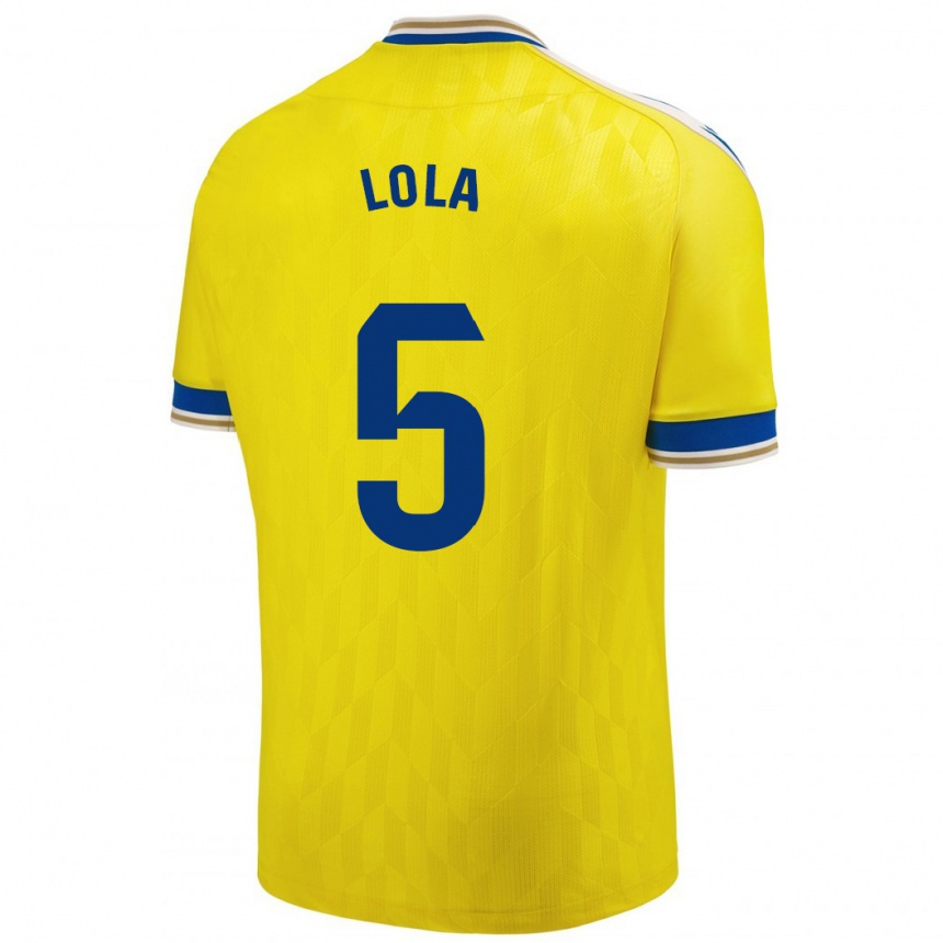 Hombre Fútbol Camiseta María Dolores Morón Cebada #5 Amarillo 1ª Equipación 2023/24