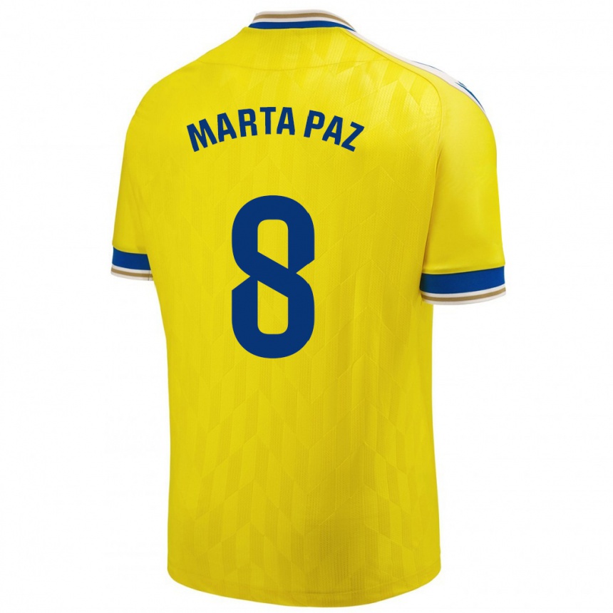 Hombre Fútbol Camiseta Marta Milagros Paz Cruz #8 Amarillo 1ª Equipación 2023/24