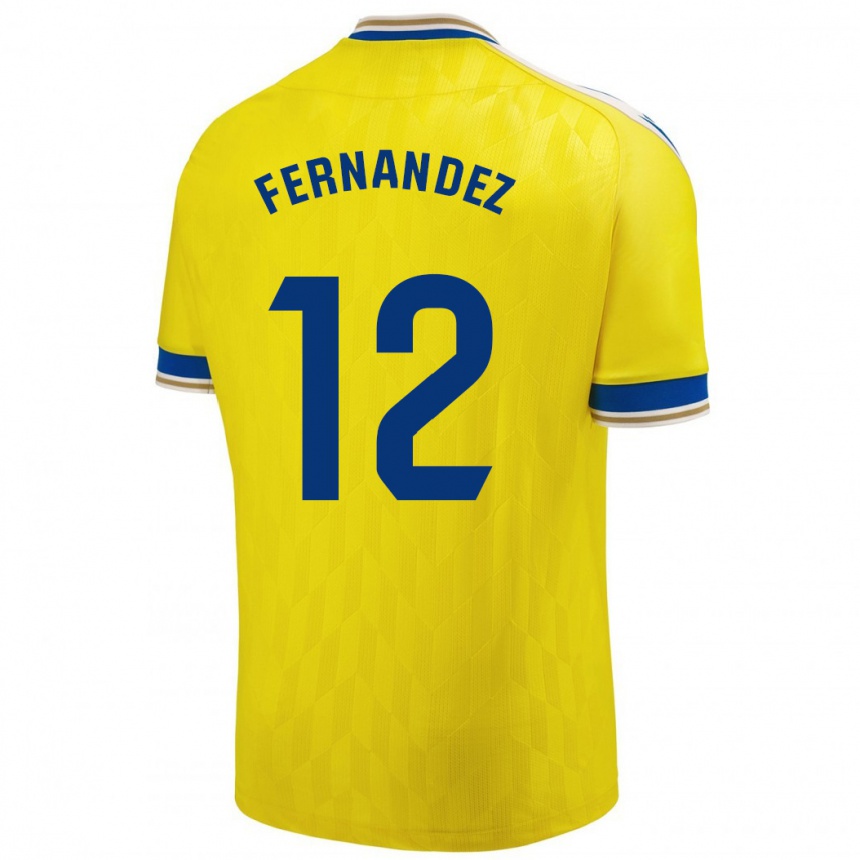 Hombre Fútbol Camiseta Sandra Fernández León #12 Amarillo 1ª Equipación 2023/24