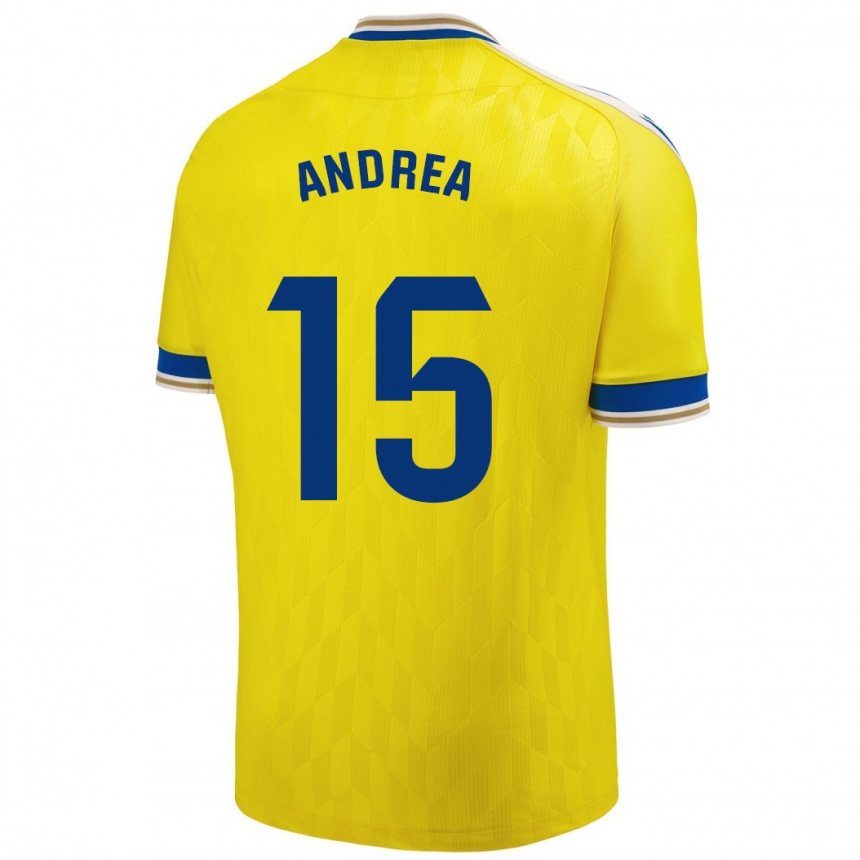 Hombre Fútbol Camiseta Andrea Sánchez Moreno #15 Amarillo 1ª Equipación 2023/24