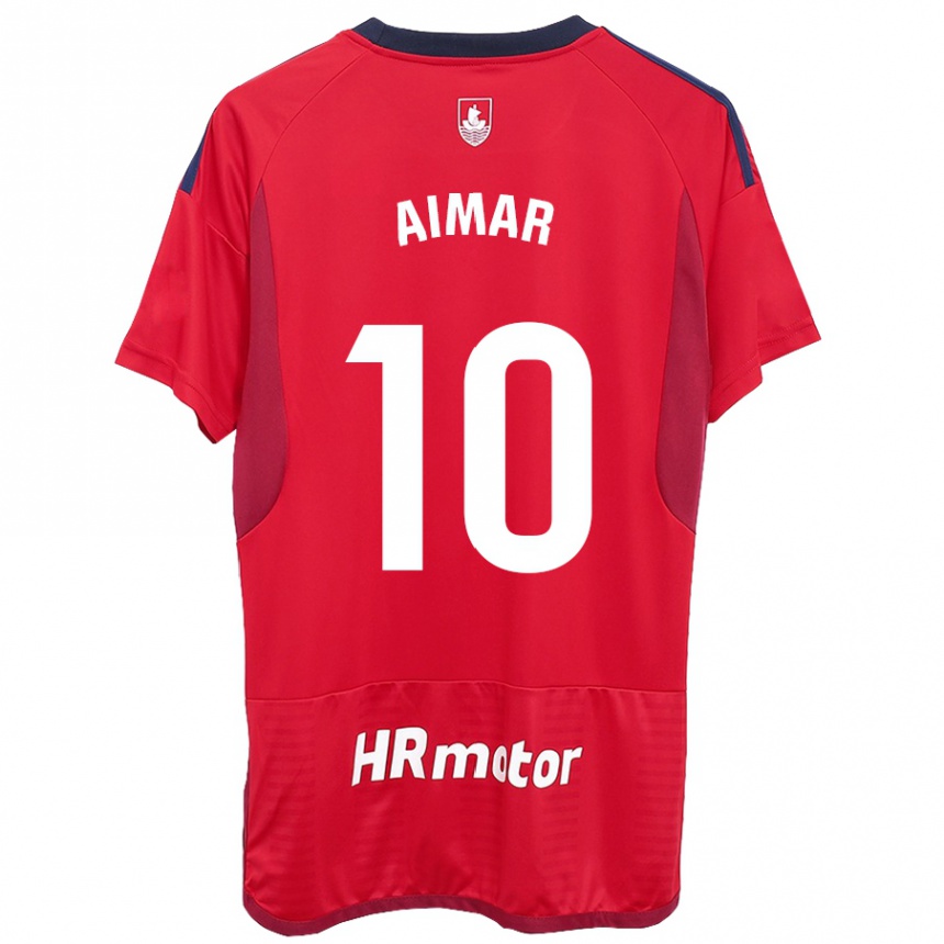 Hombre Fútbol Camiseta Aimar Oroz #10 Rojo 1ª Equipación 2023/24