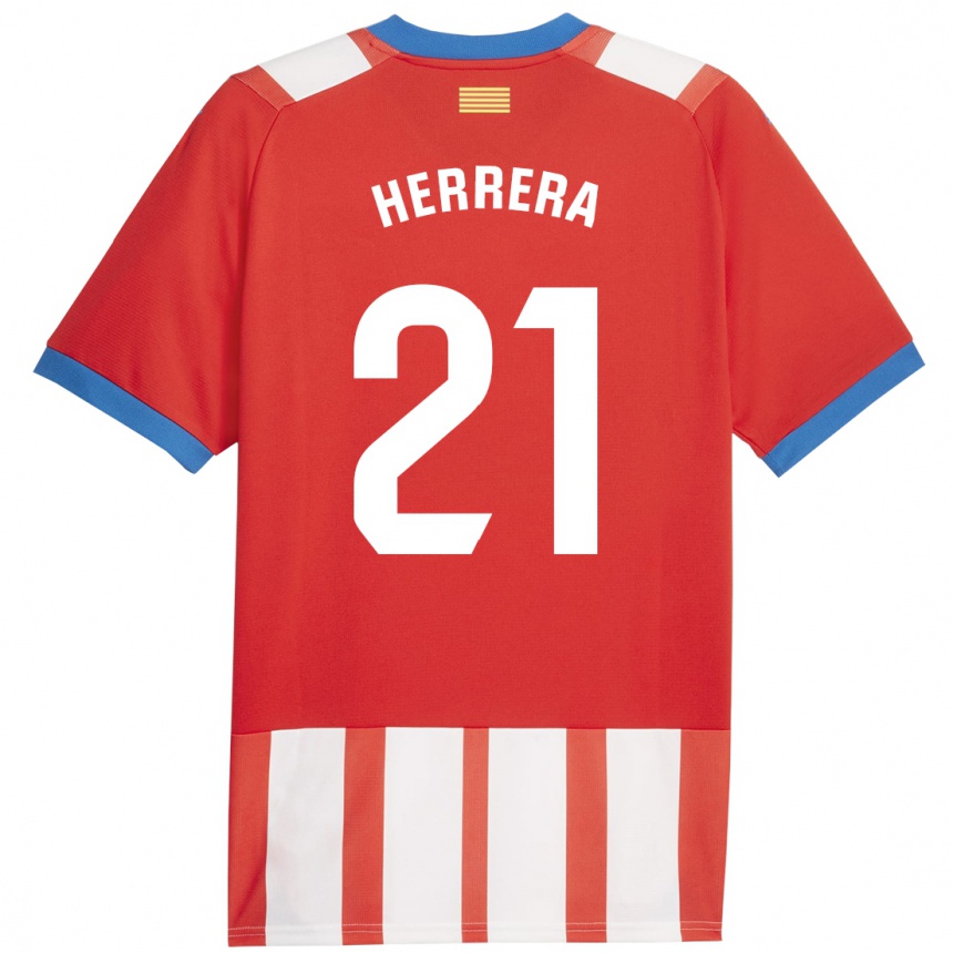 Hombre Fútbol Camiseta Yangel Herrera #21 Rojo Blanco 1ª Equipación 2023/24