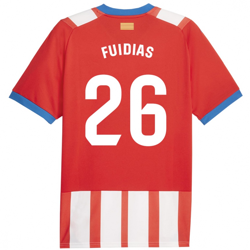 Hombre Fútbol Camiseta Toni Fuidias #26 Rojo Blanco 1ª Equipación 2023/24