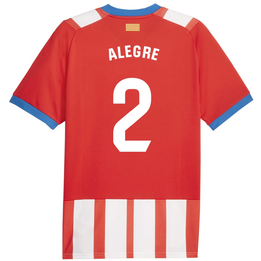 Hombre Fútbol Camiseta Marc Alegre #2 Rojo Blanco 1ª Equipación 2023/24