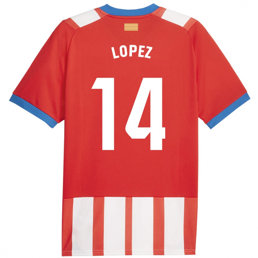 Hombre Fútbol Camiseta Judith López #14 Rojo Blanco 1ª Equipación 2023/24