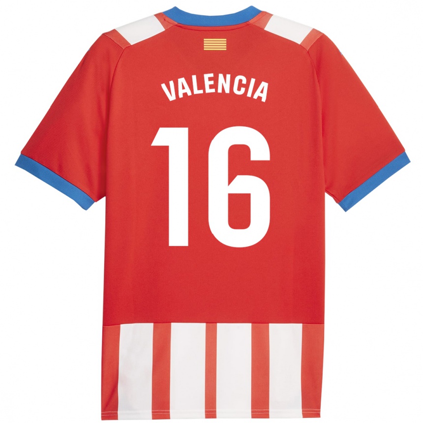 Hombre Fútbol Camiseta Carla Valencia #16 Rojo Blanco 1ª Equipación 2023/24