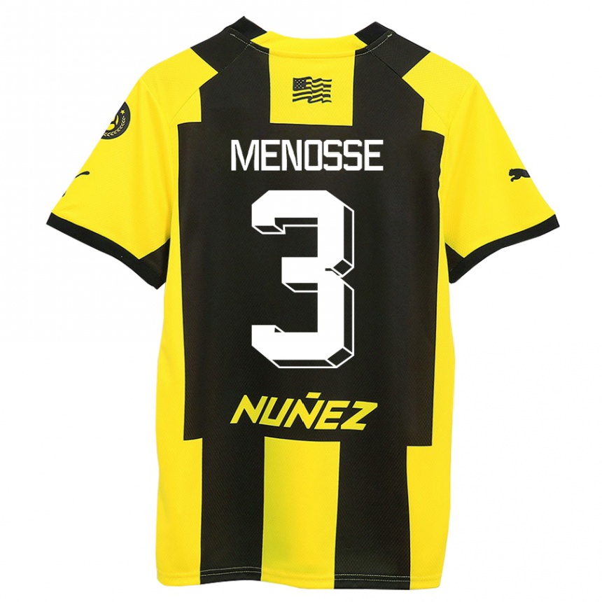 Hombre Fútbol Camiseta Hernán Menosse #3 Amarillo Negro 1ª Equipación 2023/24