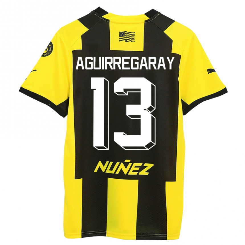 Hombre Fútbol Camiseta Matías Aguirregaray #13 Amarillo Negro 1ª Equipación 2023/24