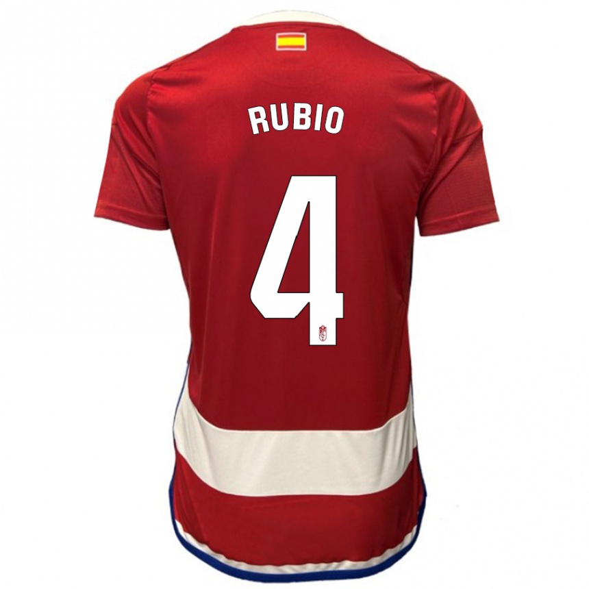 Hombre Fútbol Camiseta Miguel Rubio #4 Rojo 1ª Equipación 2023/24