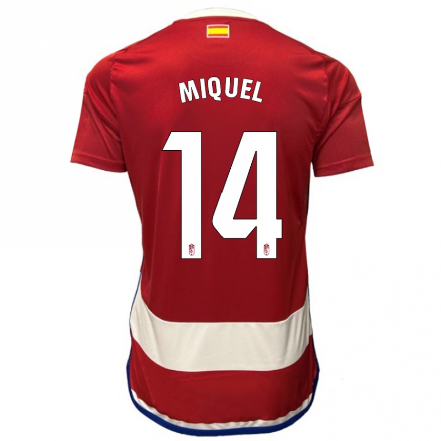 Hombre Fútbol Camiseta Ignasi Miquel #14 Rojo 1ª Equipación 2023/24