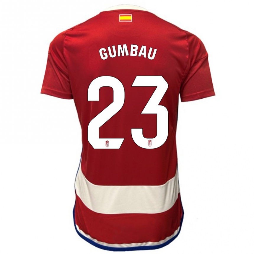 Hombre Fútbol Camiseta Gerard Gumbau #23 Rojo 1ª Equipación 2023/24