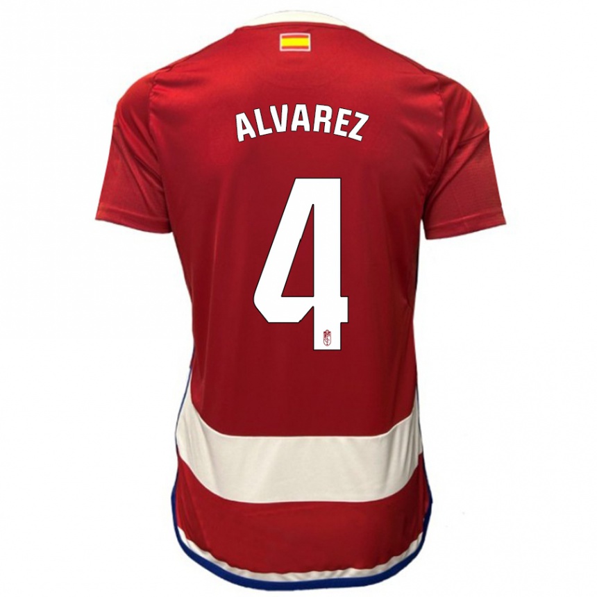 Hombre Fútbol Camiseta Isabel Álvarez #4 Rojo 1ª Equipación 2023/24