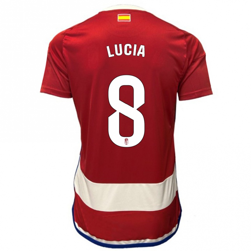 Hombre Fútbol Camiseta Lucía Martínez #8 Rojo 1ª Equipación 2023/24