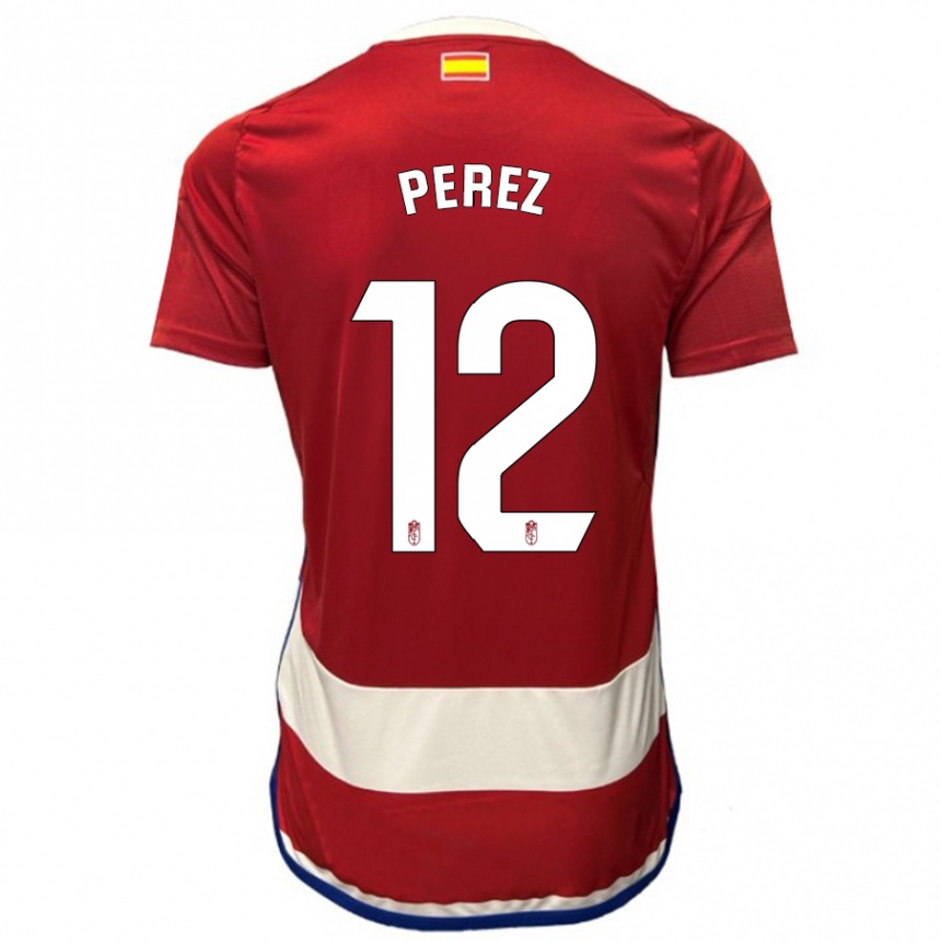 Hombre Fútbol Camiseta Alba Pérez #12 Rojo 1ª Equipación 2023/24