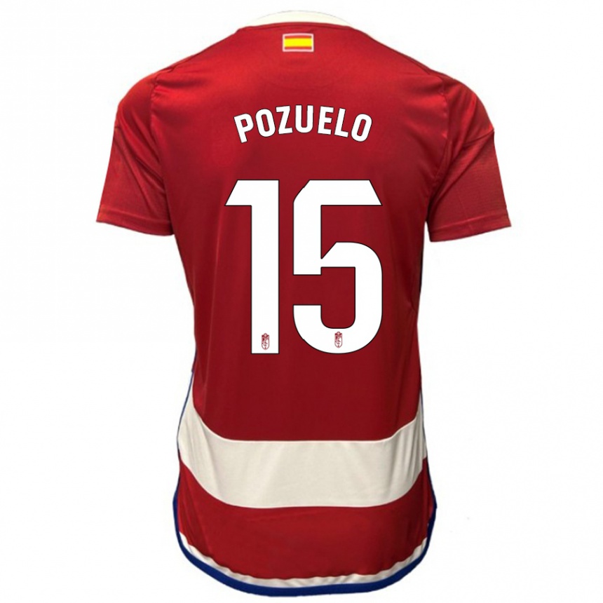 Hombre Fútbol Camiseta Esther Martin-Pozuelo #15 Rojo 1ª Equipación 2023/24
