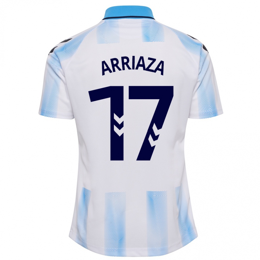 Hombre Fútbol Camiseta Pablo Arriaza #17 Blanco Azul 1ª Equipación 2023/24