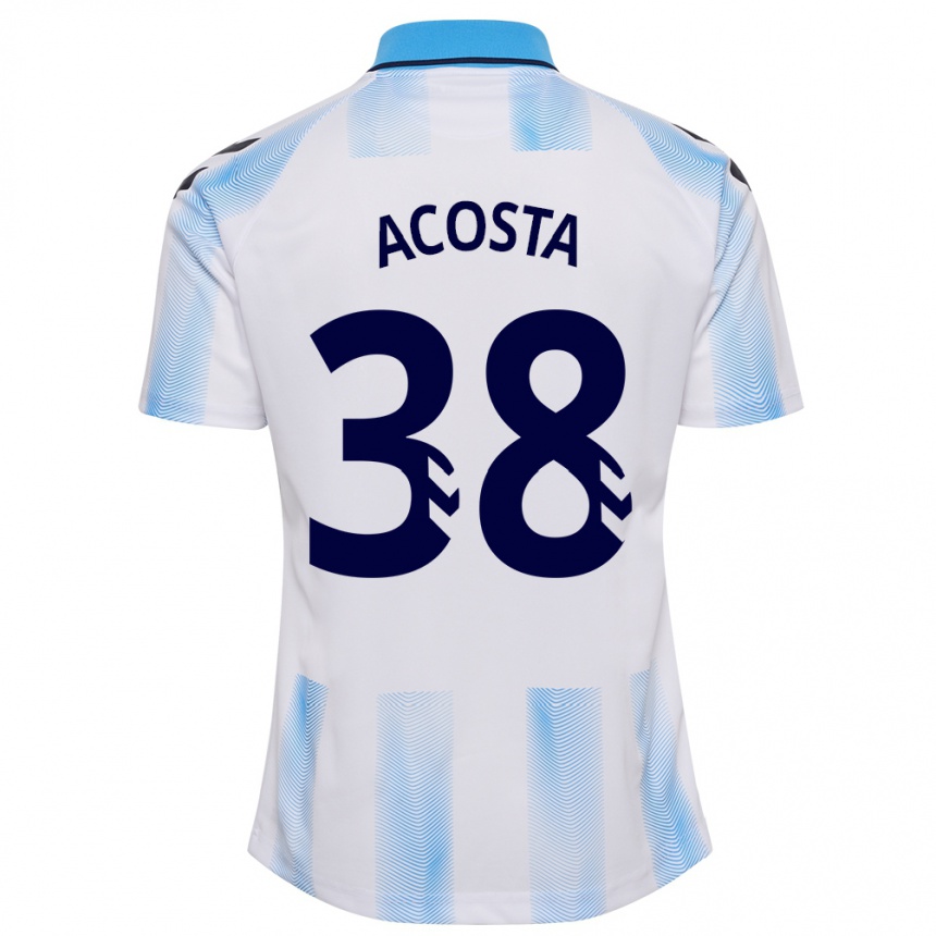 Hombre Fútbol Camiseta Judith Acosta #38 Blanco Azul 1ª Equipación 2023/24