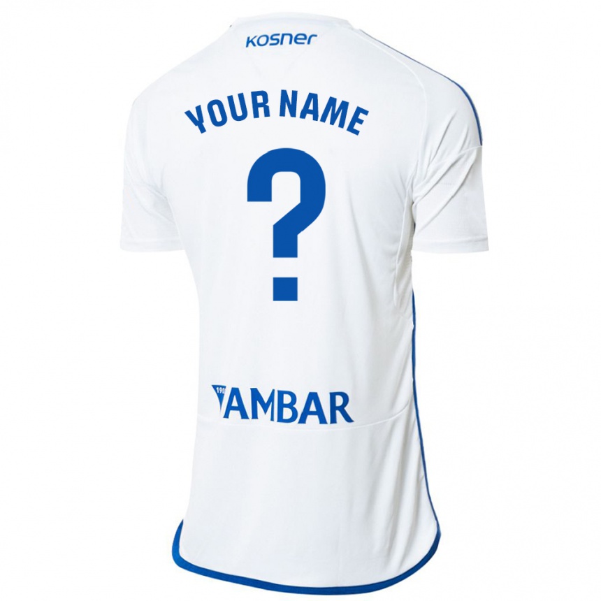Hombre Fútbol Camiseta Su Nombre #0 Blanco 1ª Equipación 2023/24
