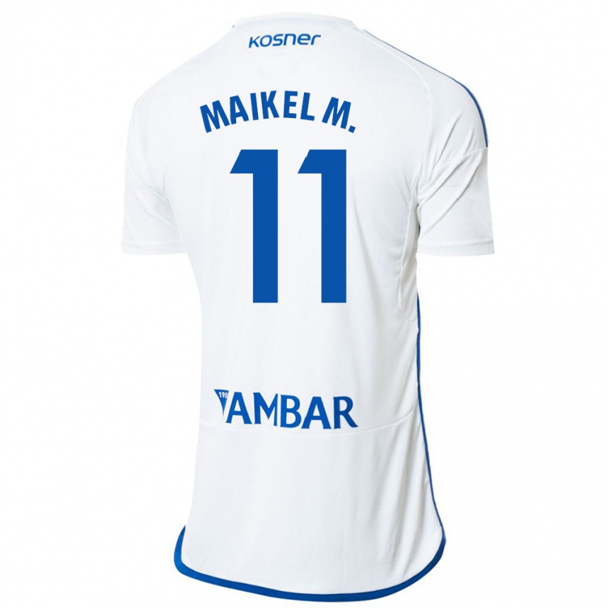 Hombre Fútbol Camiseta Maikel Mesa #11 Blanco 1ª Equipación 2023/24