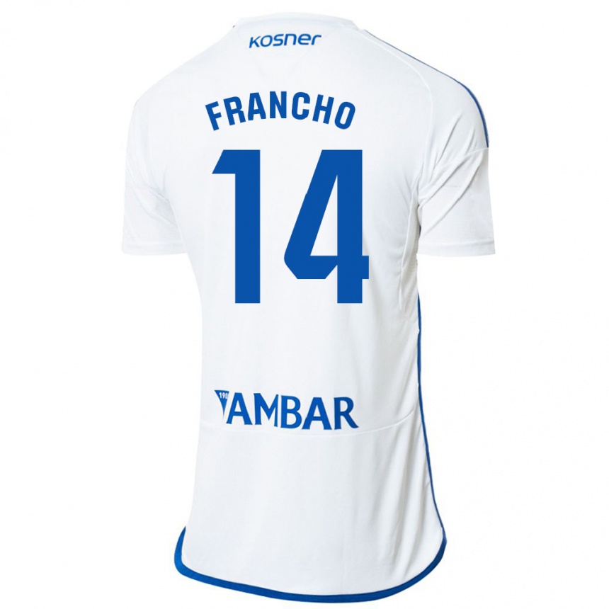 Hombre Fútbol Camiseta Francho Serrano #14 Blanco 1ª Equipación 2023/24