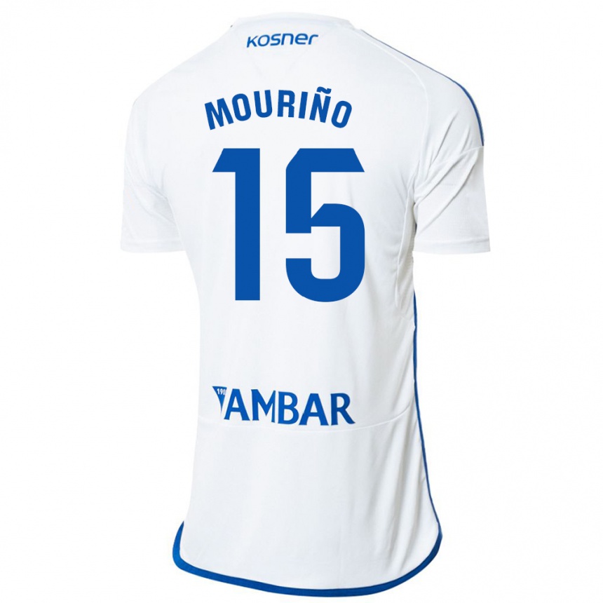 Hombre Fútbol Camiseta Santiago Mouriño #15 Blanco 1ª Equipación 2023/24