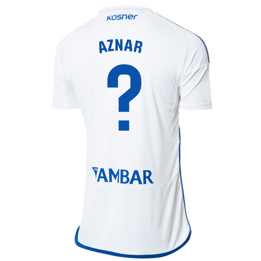 Hombre Fútbol Camiseta Mario Aznar #0 Blanco 1ª Equipación 2023/24