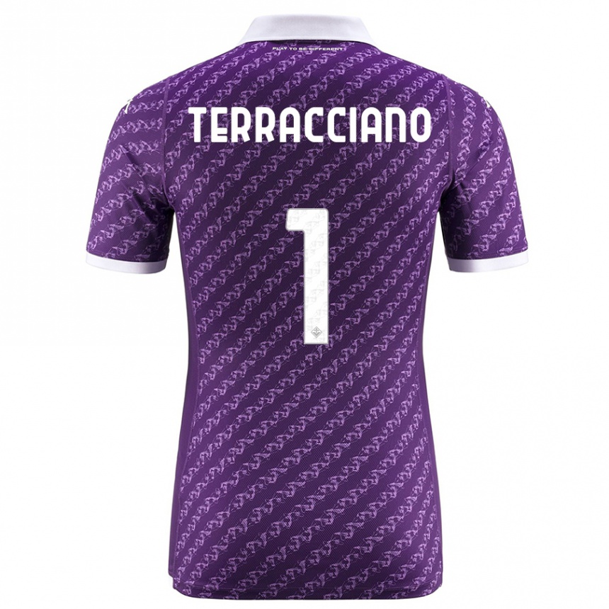 Hombre Fútbol Camiseta Pietro Terracciano #1 Violeta 1ª Equipación 2023/24