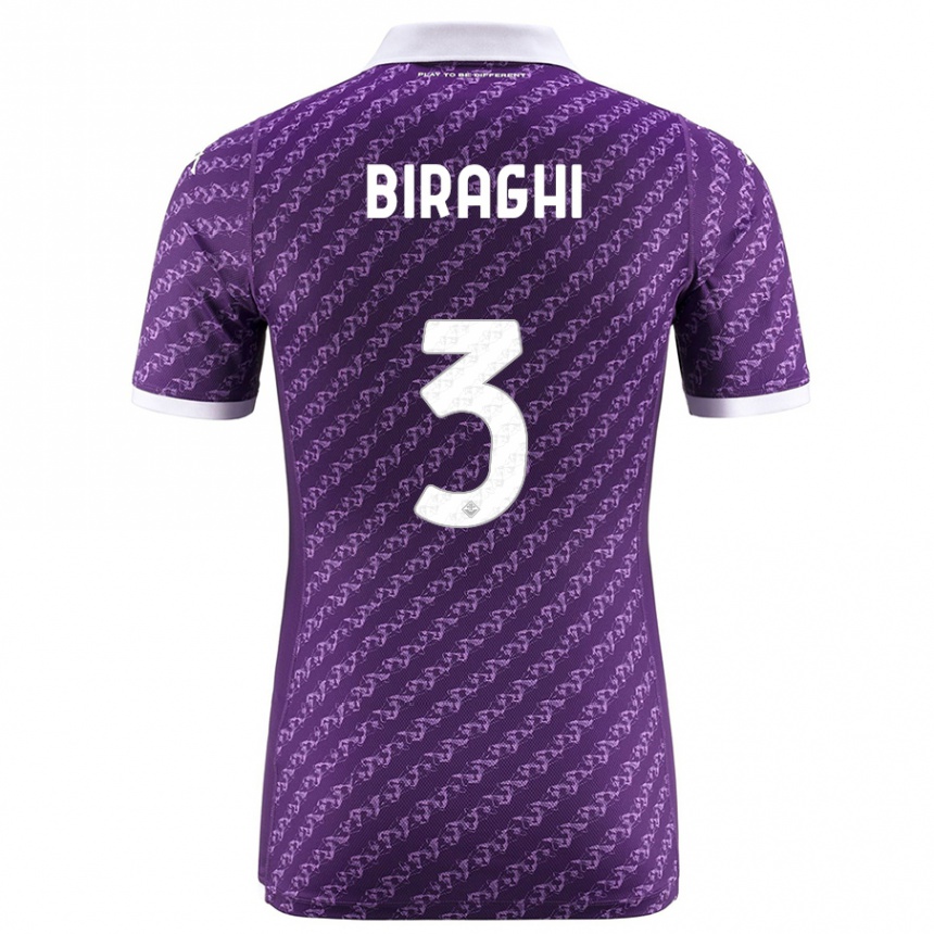 Hombre Fútbol Camiseta Cristiano Biraghi #3 Violeta 1ª Equipación 2023/24