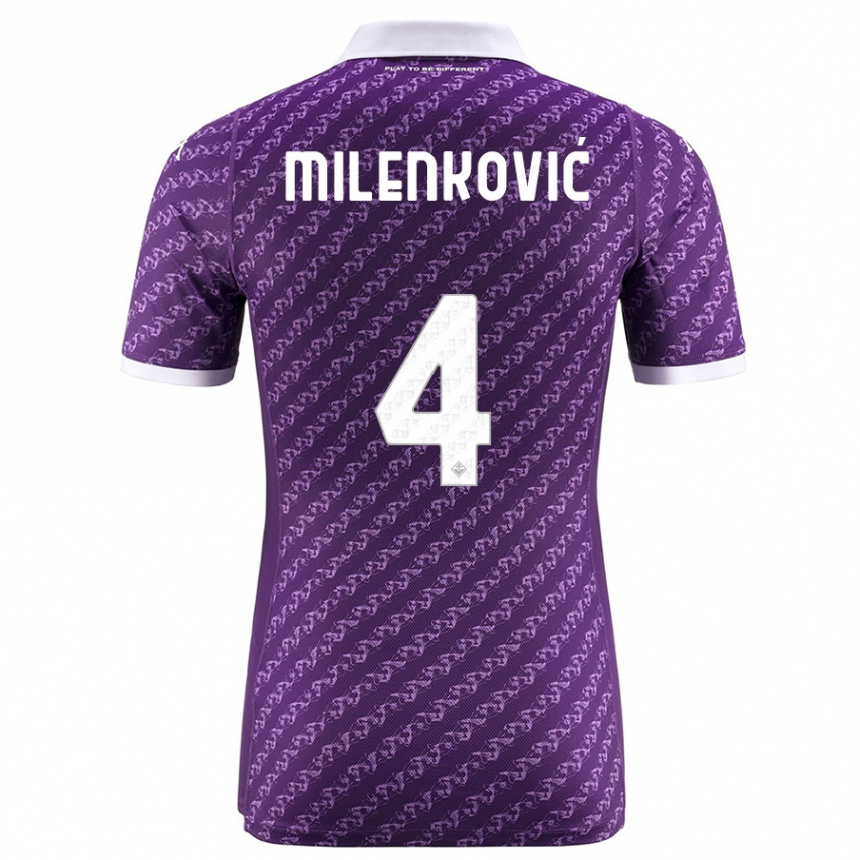 Hombre Fútbol Camiseta Nikola Milenković #4 Violeta 1ª Equipación 2023/24