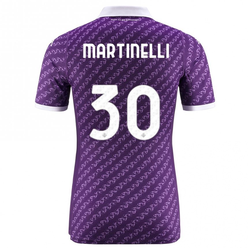 Hombre Fútbol Camiseta Tommaso Martinelli #30 Violeta 1ª Equipación 2023/24