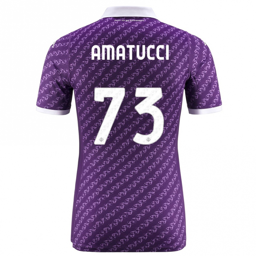 Hombre Fútbol Camiseta Lorenzo Amatucci #73 Violeta 1ª Equipación 2023/24