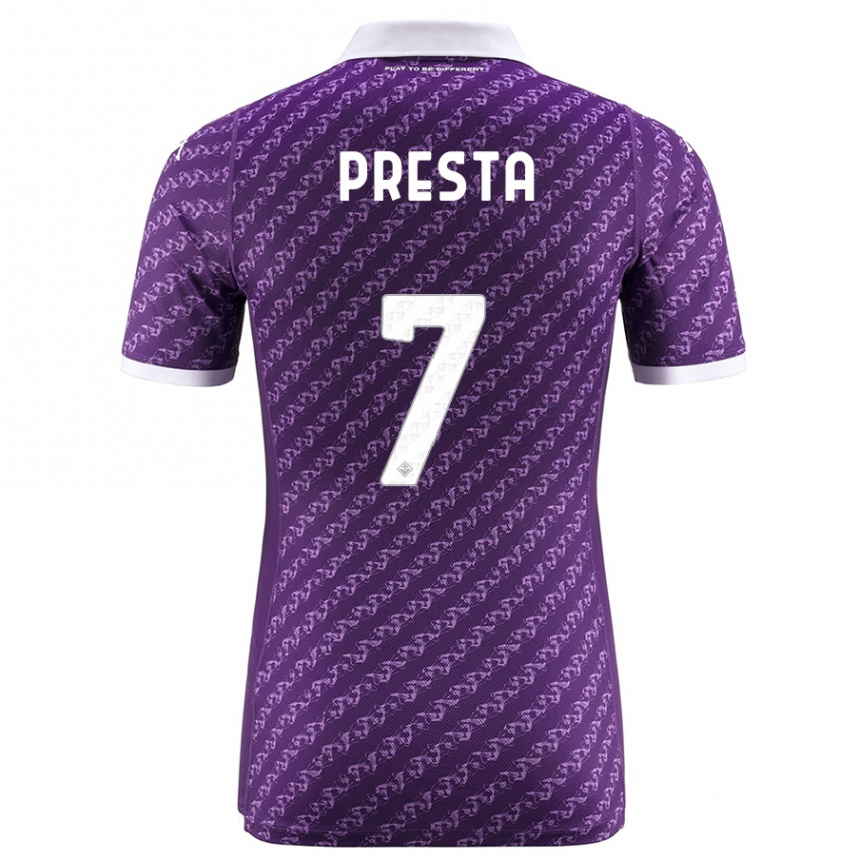 Hombre Fútbol Camiseta Francesco Presta #7 Violeta 1ª Equipación 2023/24