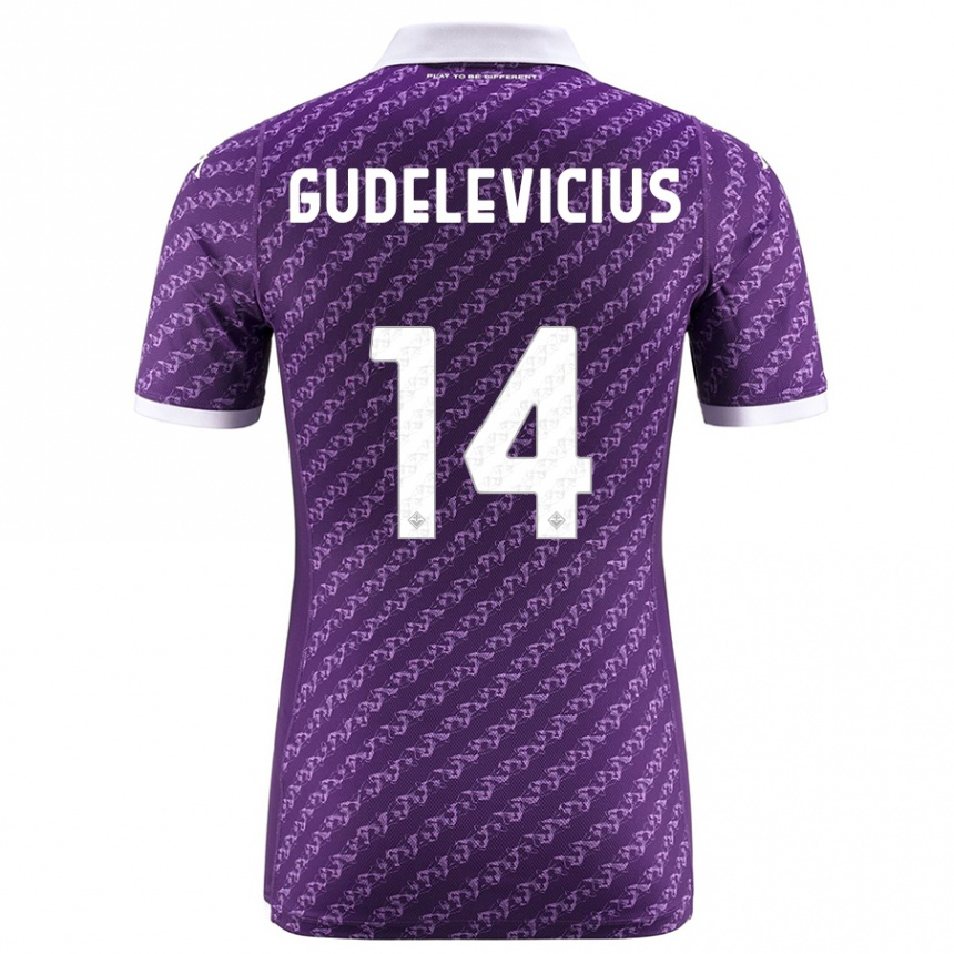 Hombre Fútbol Camiseta Ernestas Gudelevicius #14 Violeta 1ª Equipación 2023/24