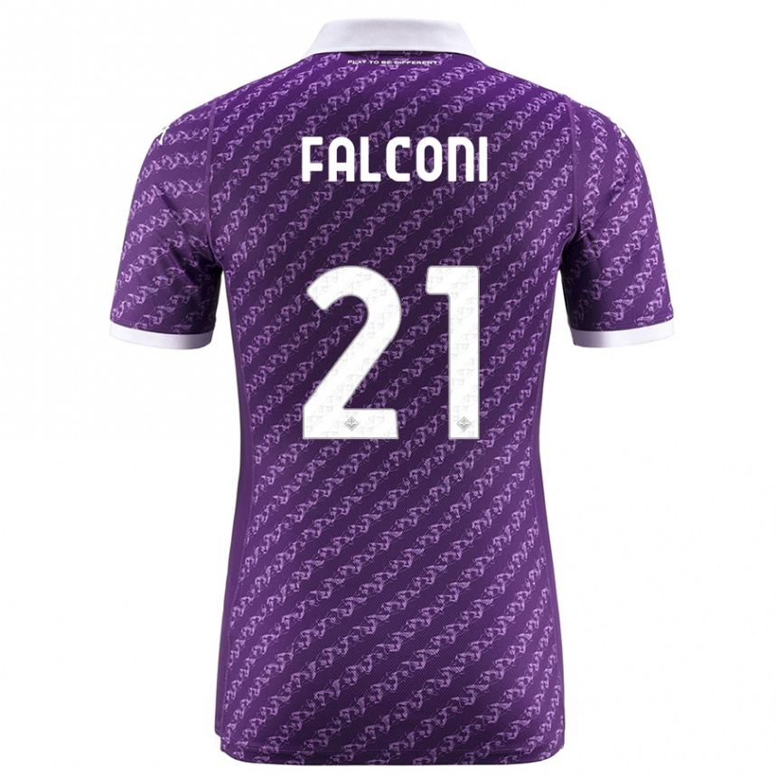 Hombre Fútbol Camiseta Niccolò Falconi #21 Violeta 1ª Equipación 2023/24