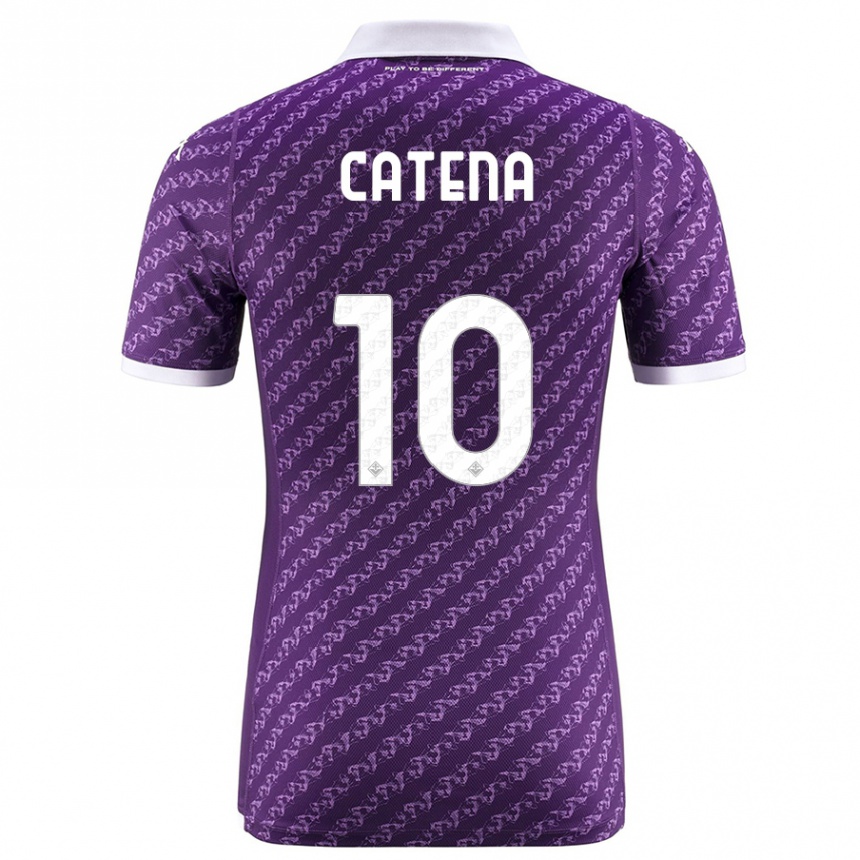 Hombre Fútbol Camiseta Michaela Catena #10 Violeta 1ª Equipación 2023/24