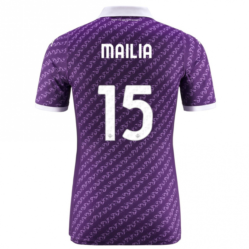 Hombre Fútbol Camiseta Siria Mailia #15 Violeta 1ª Equipación 2023/24