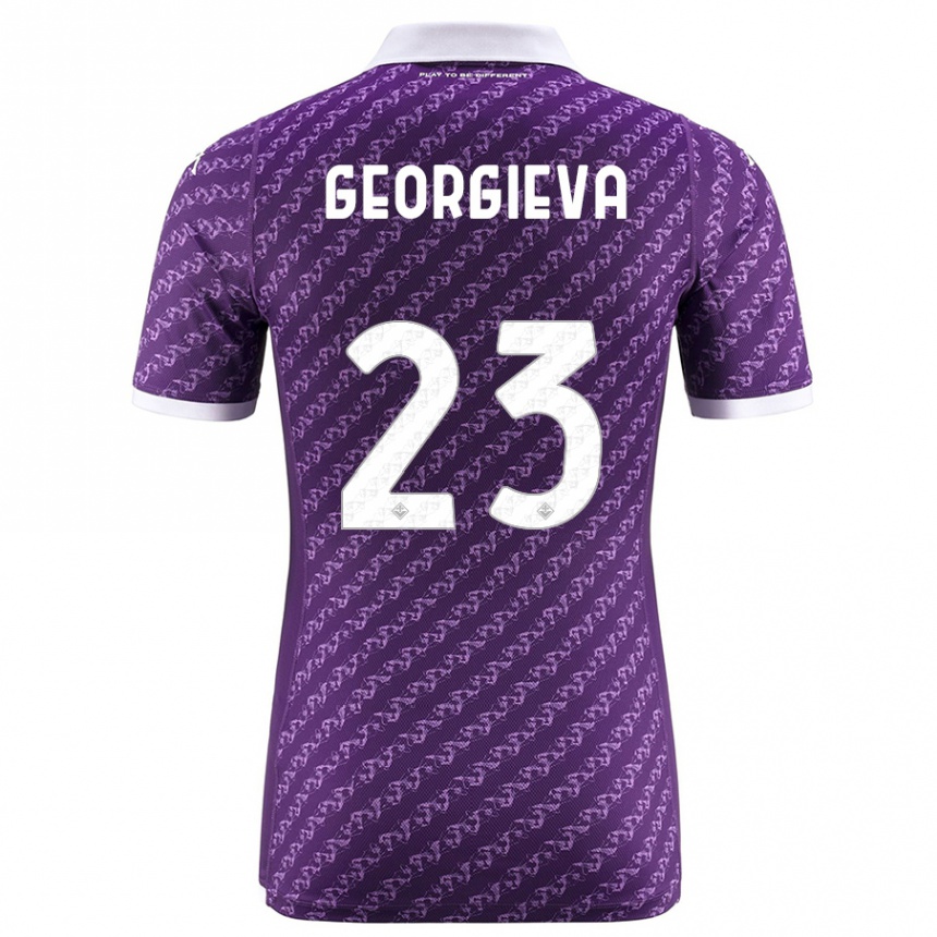 Hombre Fútbol Camiseta Marina Georgieva #23 Violeta 1ª Equipación 2023/24