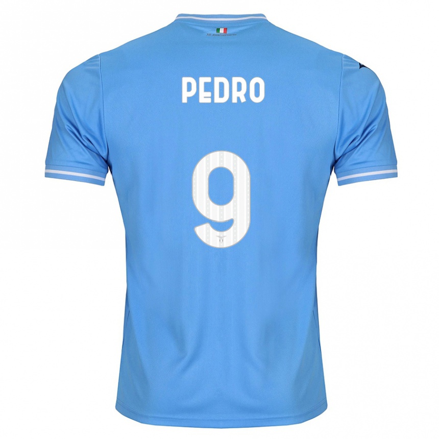 Hombre Fútbol Camiseta Pedro #9 Azul 1ª Equipación 2023/24