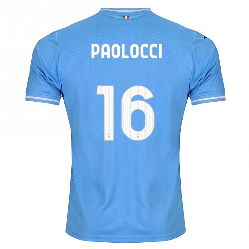 Hombre Fútbol Camiseta Gabriele Paolocci #16 Azul 1ª Equipación 2023/24
